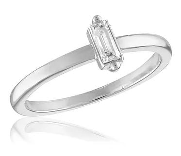 STK99 Stack Vertical Single Baguette Ring