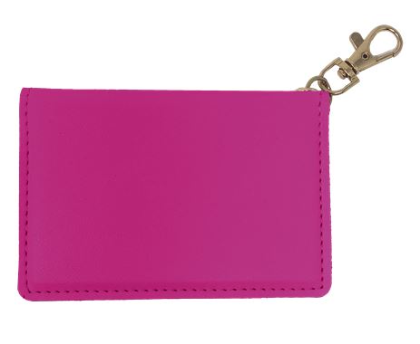 Faux Leather ID Wallet - Hot Pink