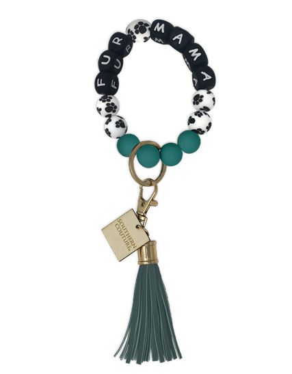 Silicone Beaded Bracelet Key Chain - Fur Mama
