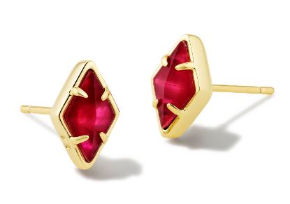 Kendra Scott Gold Tone Kinsley Stud Earrings in Raspberry Illusion