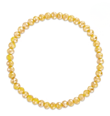 Mila-652 Mila-Mix Muted Mustard Stretchy Facet Bracelet 0