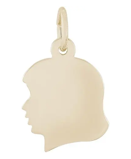 DSCY448 Gold Filled Small Girl Head Charm