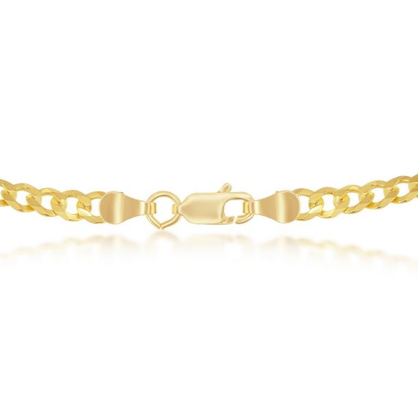 Sterling SIlver Gold Plated 4.5mm Cuban Chain - 22"