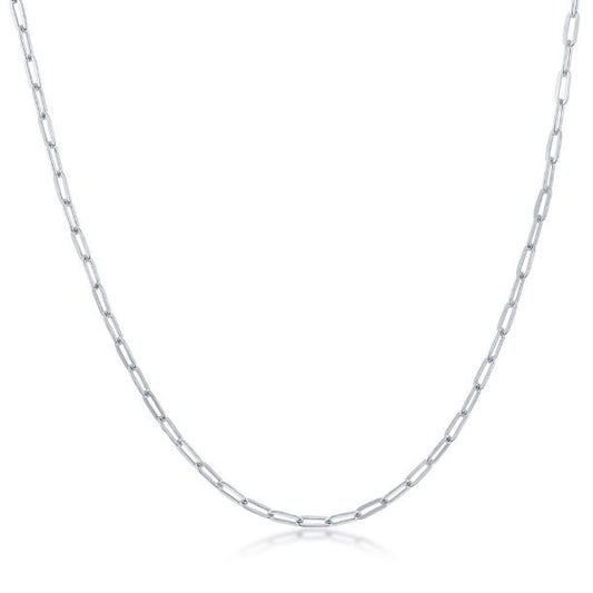 Sterling Silver 1.65mm Adjustable Paper Clip Chain - 16"