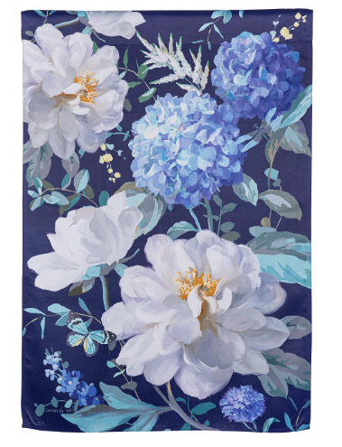 Spring Morning Blooms Suede House Flag