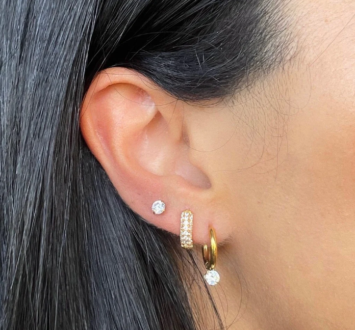 Ellie Vail Gold Plated Yolanda Huggie Hoop Earrings