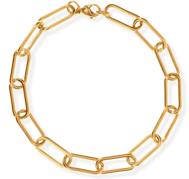 Ellie Vail Gold Plated Carla Paper Clip Chain Bracelet