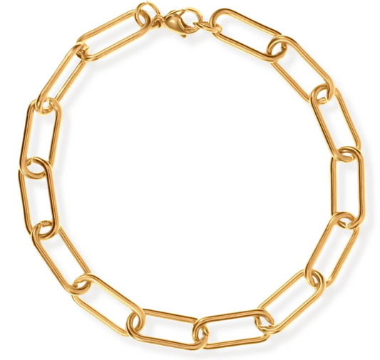 Ellie Vail Gold Plated Carla Paper Clip Chain Bracelet