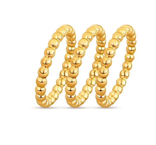 Ellie Vail Lucia Beaded Triple Ring Set