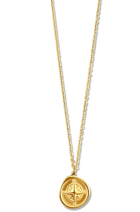 Ellie Vail Gold Plated Aerin Compass Pendant Necklace