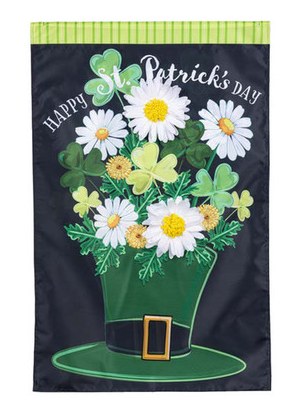 Happy St. Patrick's Day Floral Hat Garden Flag