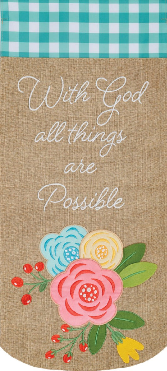 With God Burlap Banner