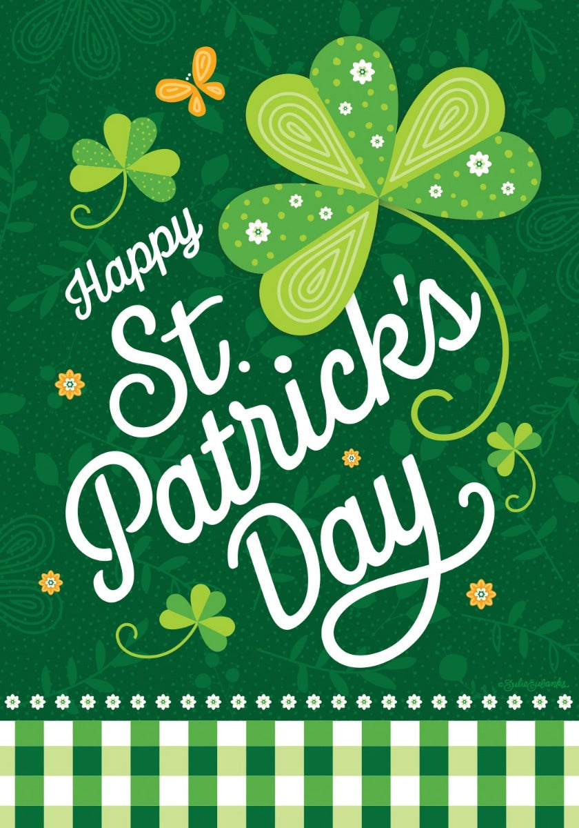 St. Pat's Day Check Garden Flag