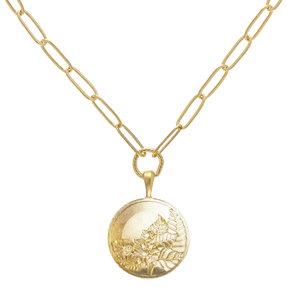 Susan Shaw Tobacco Leaf Paperclip Necklace