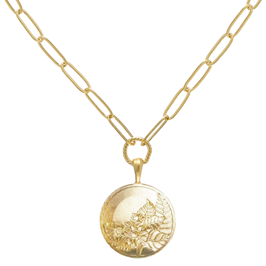 Susan Shaw Tobacco Leaf Paperclip Necklace