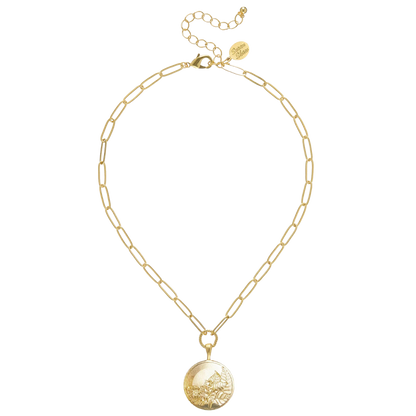 Susan Shaw Tobacco Leaf Paperclip Necklace