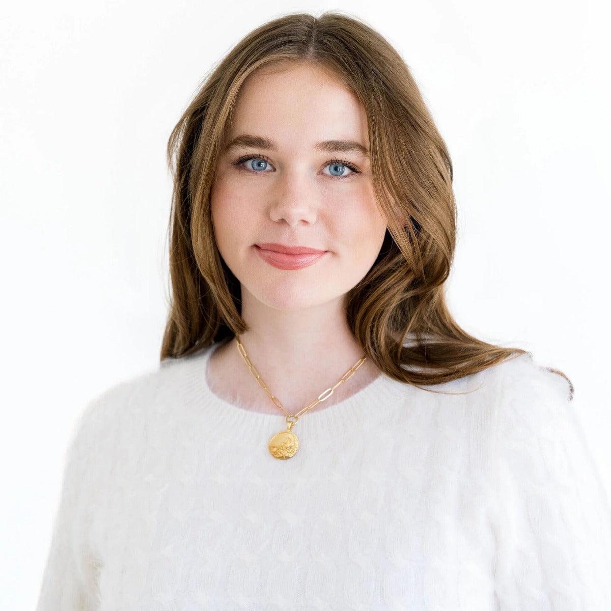 Susan Shaw Tobacco Leaf Paperclip Necklace