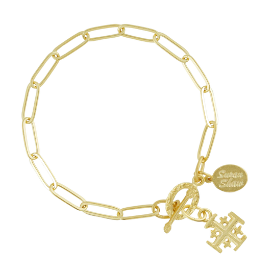 Susan Shaw Jerusalem Cross Paperclip Bracelet