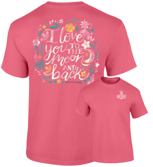 Southernology Floral Moon and Back Short Sleeve T-Shirt
