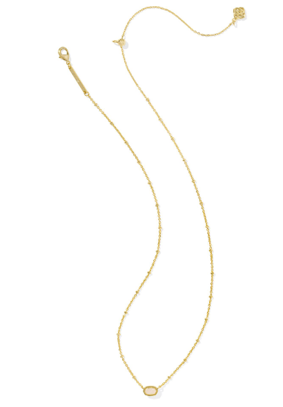9608875795 Kendra Scott Mini Elisa Satellite Short Necklace in Gold Iridescent Drusy