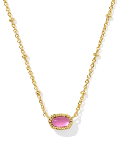 9608875949 Kendra Scott Mini Elisa Necklace in Gold Azalea Illusion