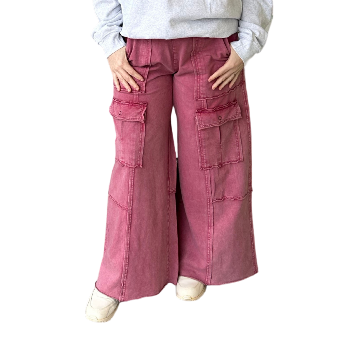 Soft Breeze Wide Leg Pants in Cherry Blossom