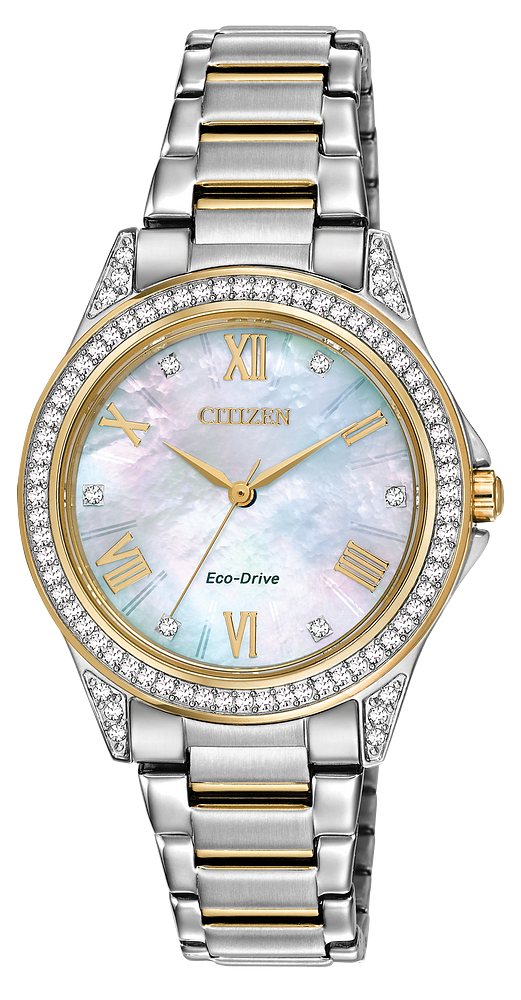 Citizen Ladies Eco-Drive Mother Of Pearl & Crystal Watch