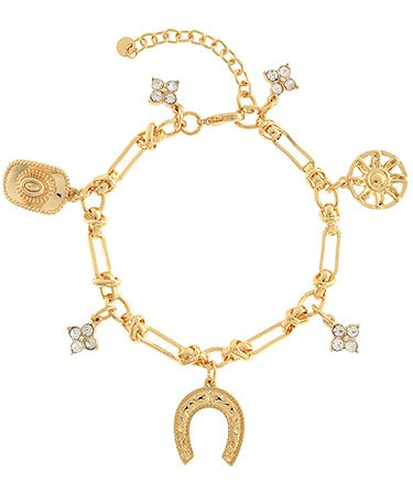AA85564-001 Western Gold Tone Charm Bracelet 0