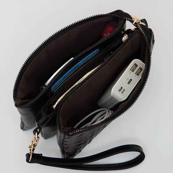 TG10647 Woven Crossbody/Wristlet Organizer Black 0
