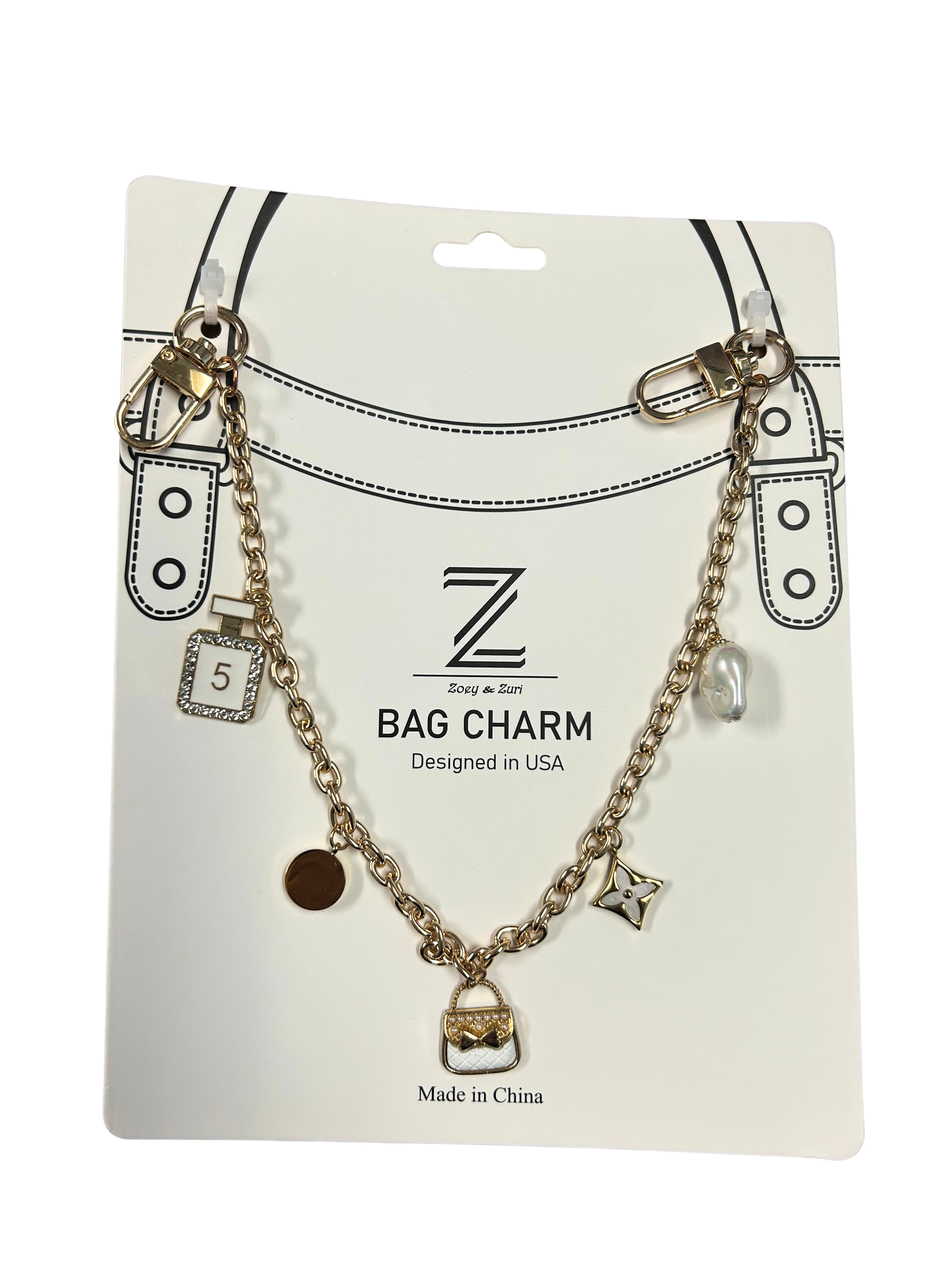 BC3804B Gold Perfume Purse Bag Charm