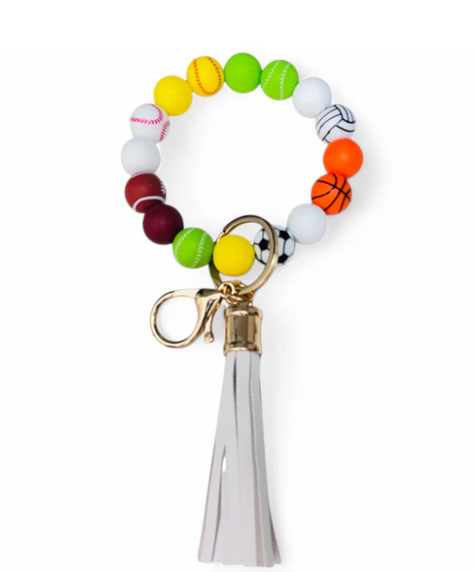 BB139X183 Sports Balls Beaded Key Ring