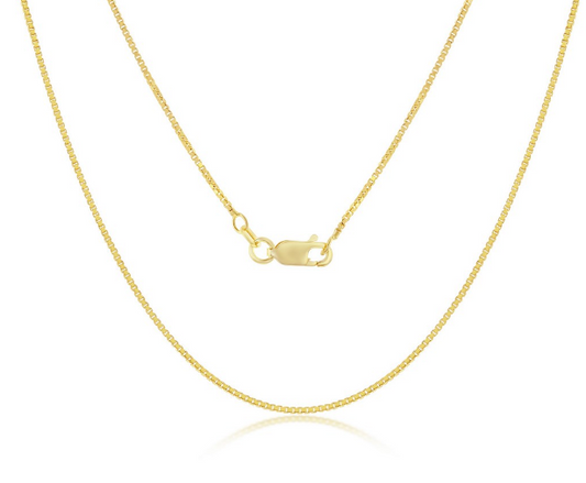 Q-5770-24 Sterling Silver Gold Plated 1mm Box Chain - 24" 0