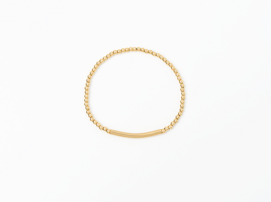 PVDSB111 Meralora 3mm Beaded Bar Stretch Bracelet