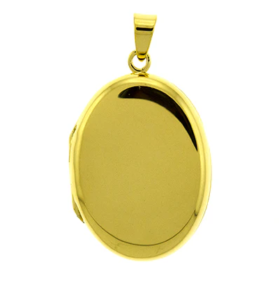 Sterling Silver 20x27mm Gold Vermeil Oval Locket Pendant