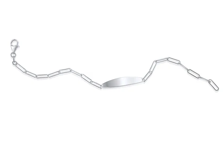 Sterling Silver Paperclip ID Bracelet - 7"
