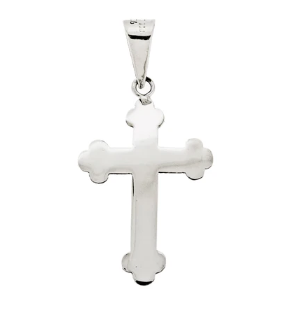 Sterling Silver Plain Budded Cross Pendant