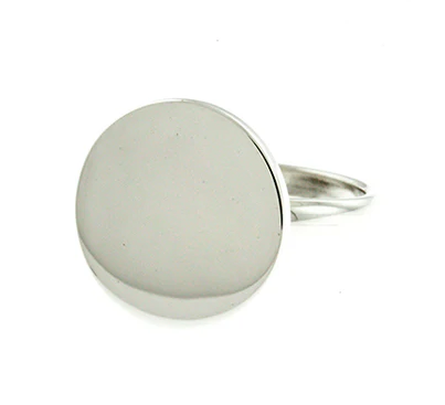 Sterling Silver 16mm Round Monogram Ring