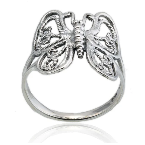 Sterling Silver Wire Butterfly Ring