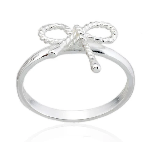 Sterling Silver Rope Bow Ring