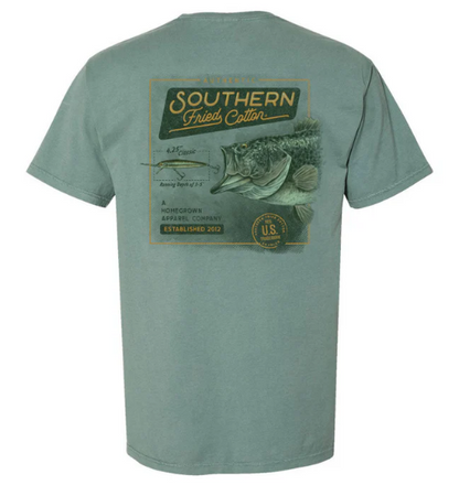 Southern Fried Cotton Vintage Bass Poster Short Sleeve T-Shirt