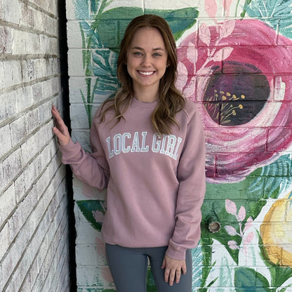 Local Girl Cotton Crewneck - Blush