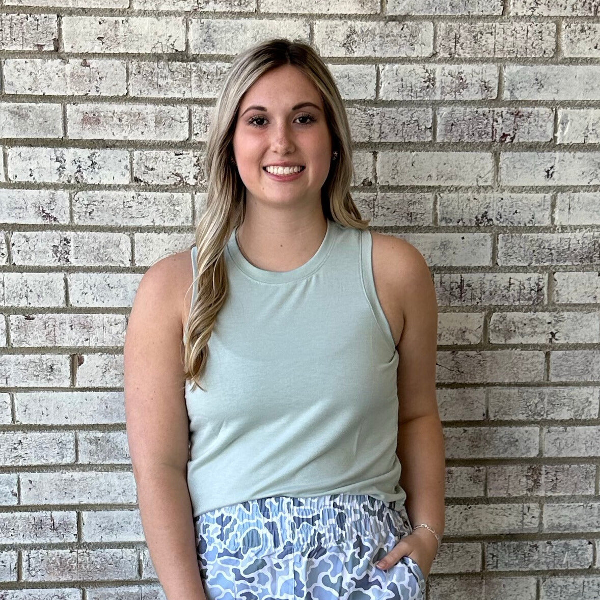 Local Girl Muscle Tank - Ecalyptus