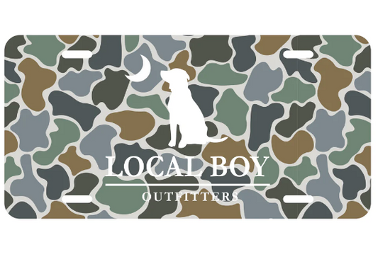 Local Boy License Plate - Camo Bluff