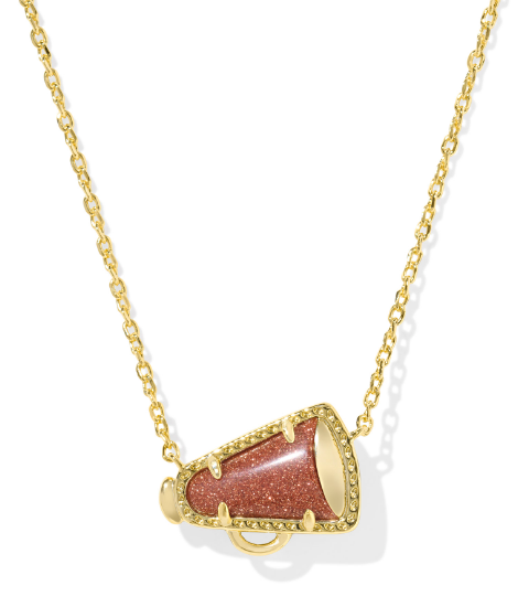 Kendra Scott Cheer Short Necklace in Gold Orange Goldstone