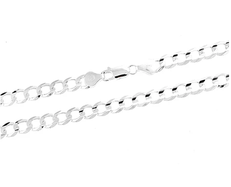 Sterling Silver 6.5mm Super Light Curb Chain - 18"