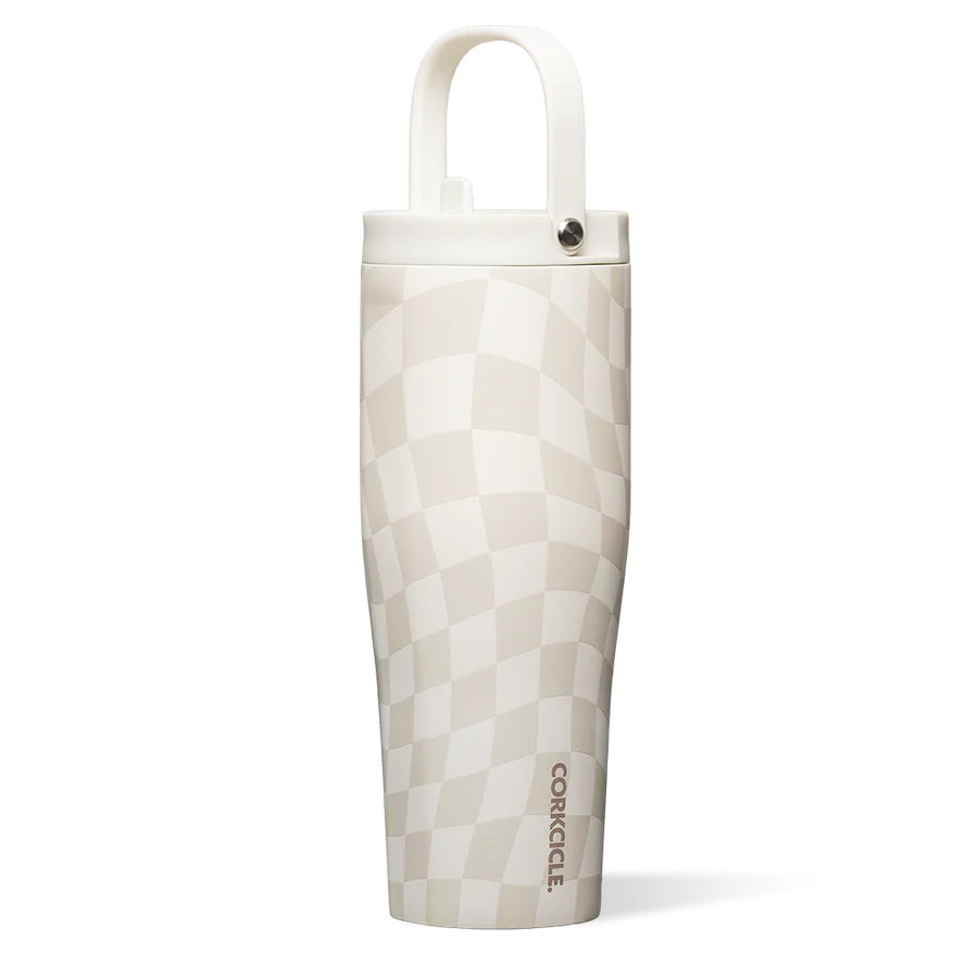 Corkcicle 30oz Go Cup XL in Wavy Checkerboard