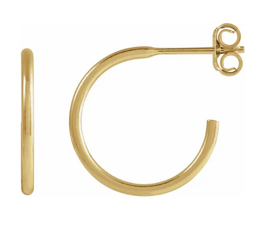 14K Yellow Gold Filled 15mm Hoop Earrings