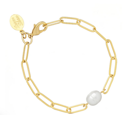 Susan Shaw Gold Penny Pearl Bracelet