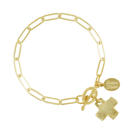 Susan Shaw Cross Paperclip Bracelet