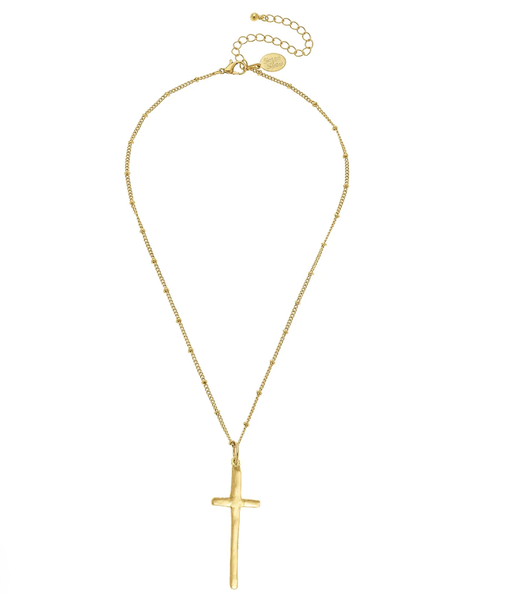 Susan Shaw Dainty Tall Cross Necklace